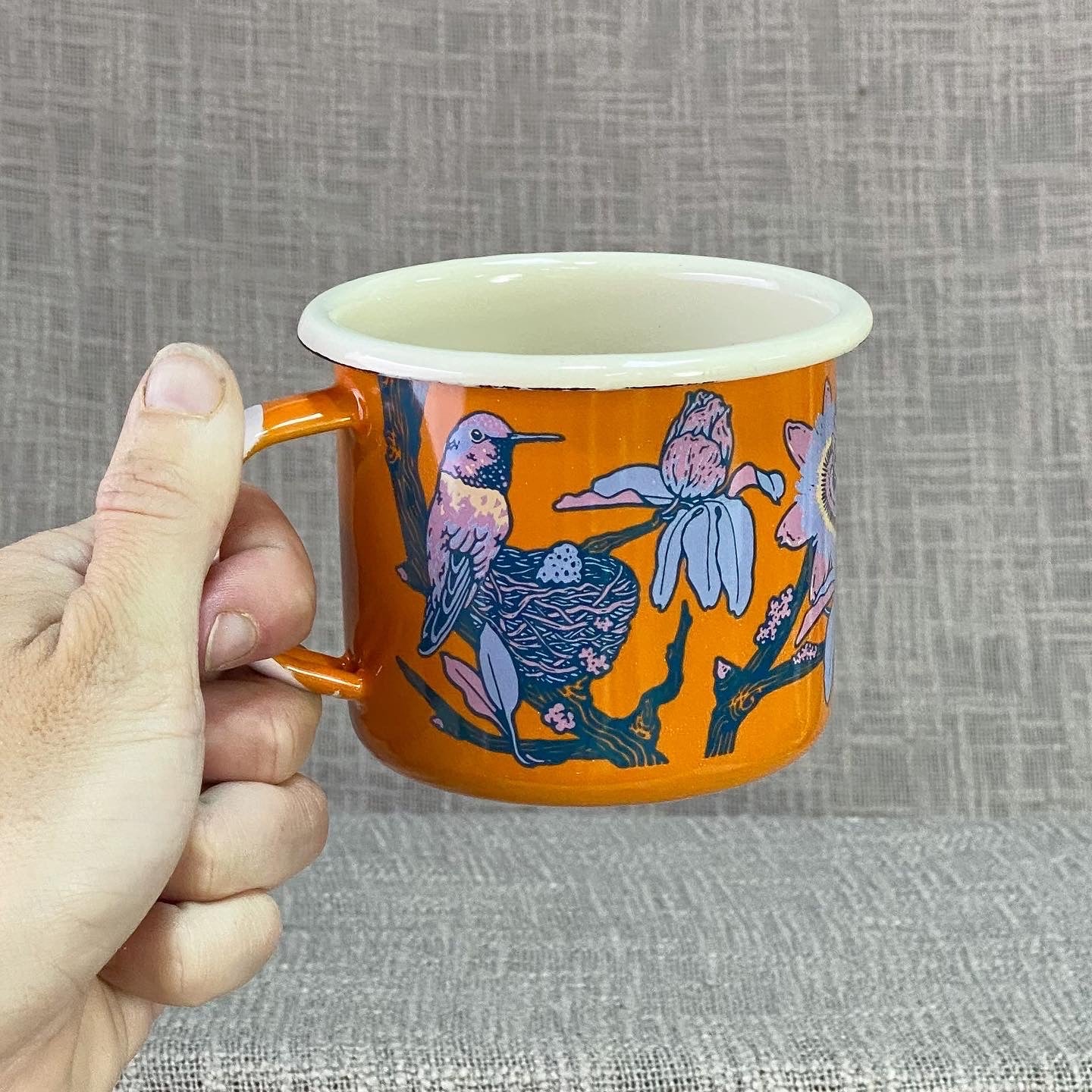 Enamelware Mug: Hummingbird