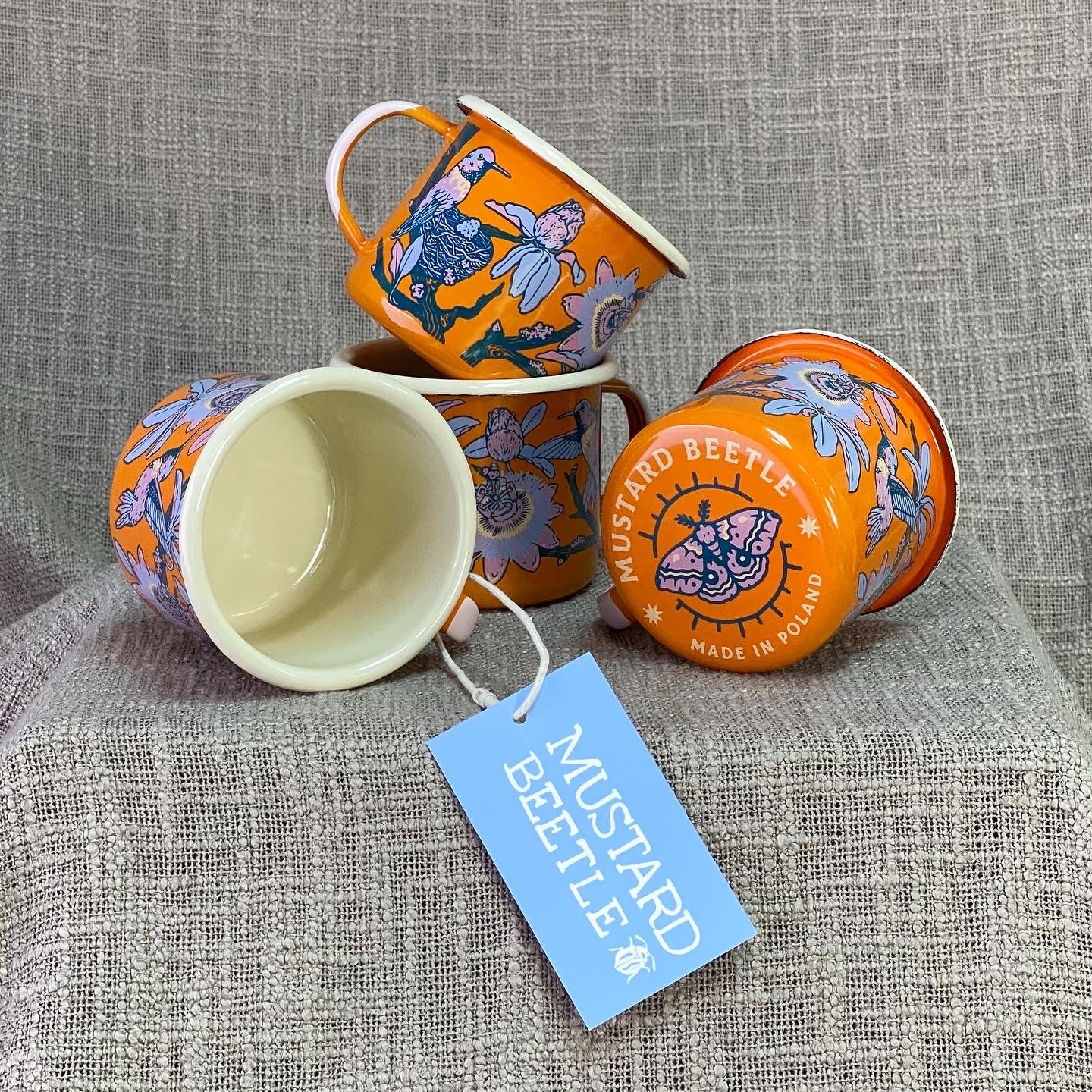 Enamelware Mug: Hummingbird
