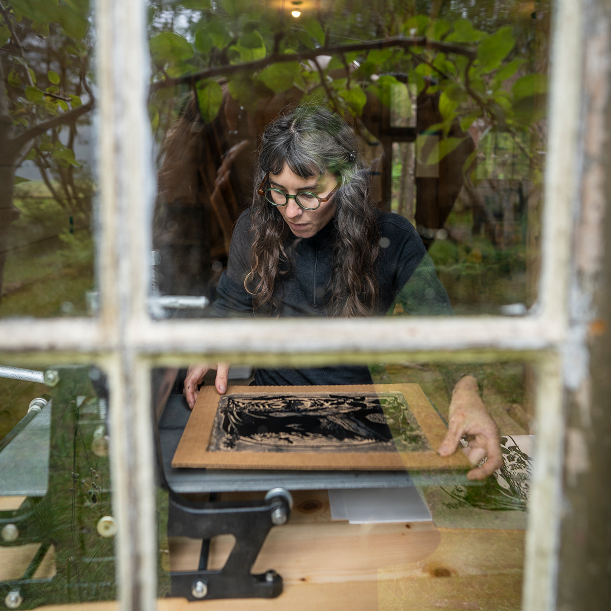 11x14" Fine Art Linocut Print: Midnight on the Water