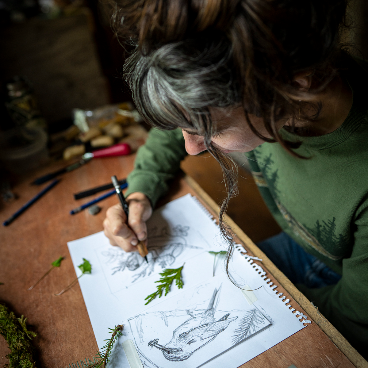 6x8" Fine Art Linocut Print: Northwestern Salamander