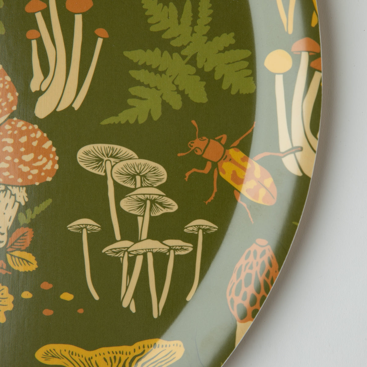 15" Birch Laminate Tray: Mushrooms