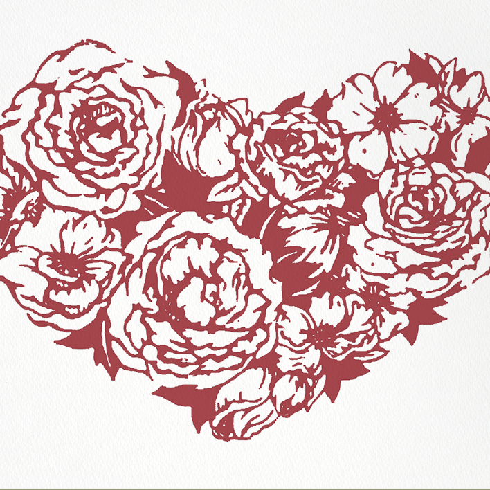 Screenprint: Floral Heart