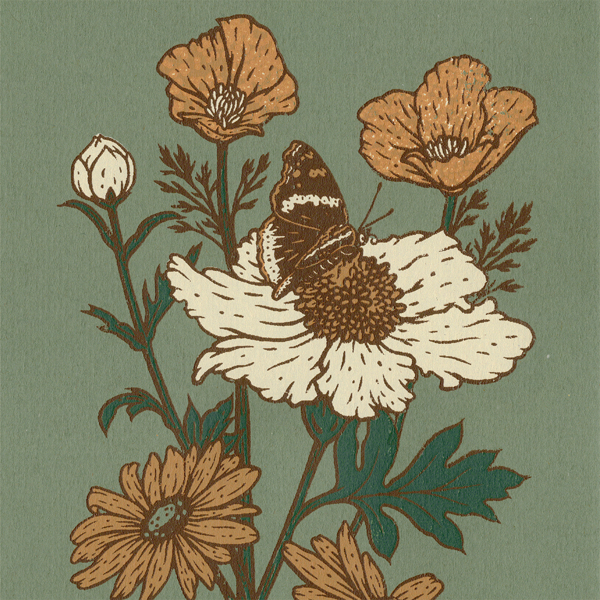 5x7" Screenprint: Matilija Poppy