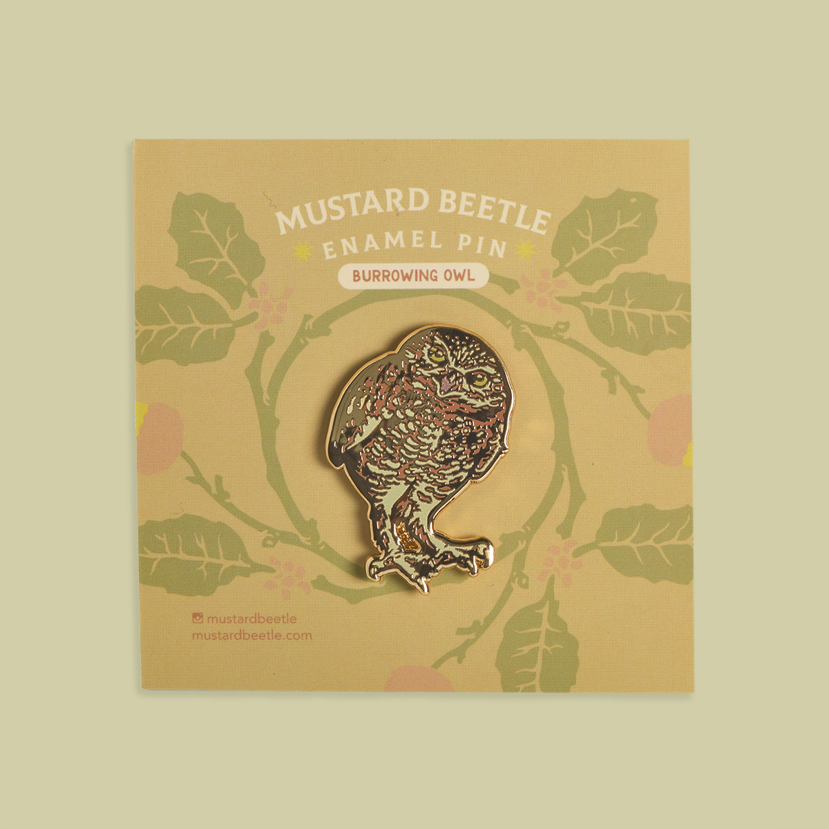 Enamel Pin: Burrowing Owl