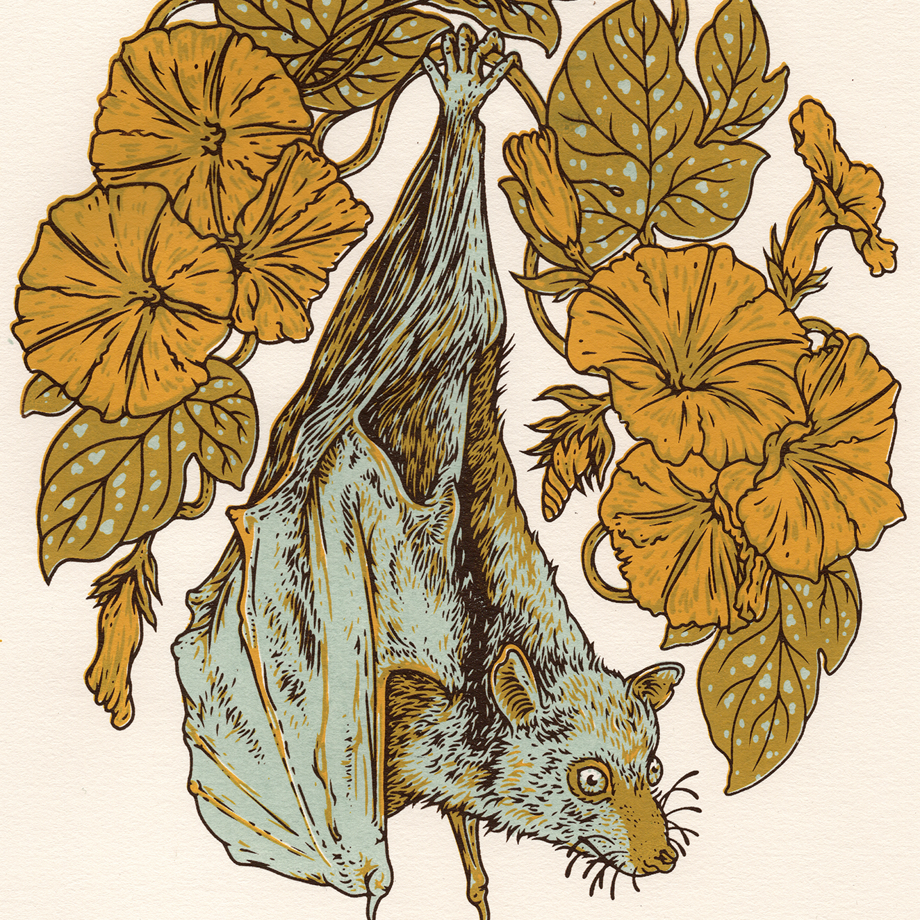 8x10" Screenprint: Flying Fox