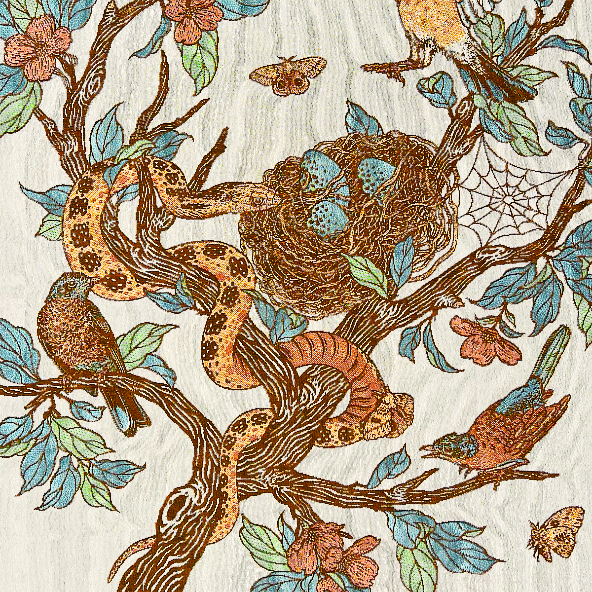 Woven Blanket Tapestry: Robin