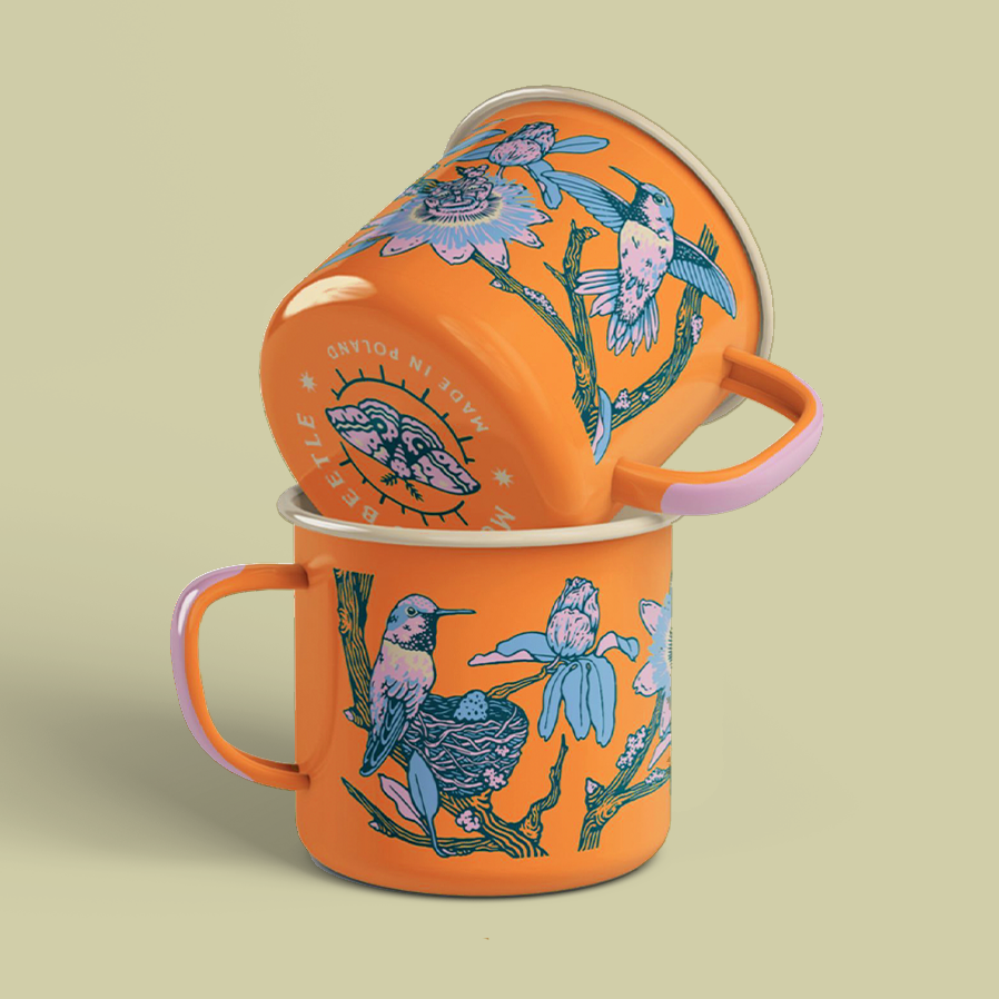 Enamelware Mug: Hummingbird