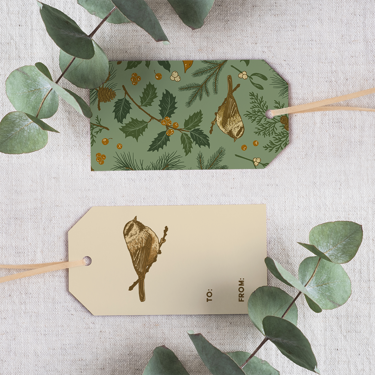 Gift Tag Set of 8: Holiday (Green)