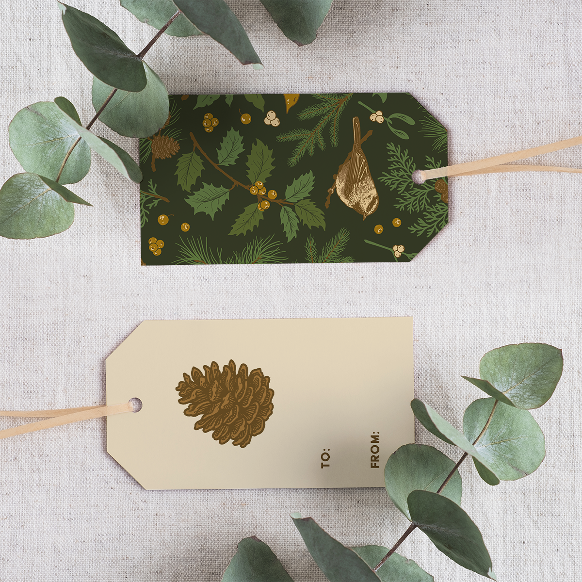 Gift Tag Set of 8: Holiday (Black)