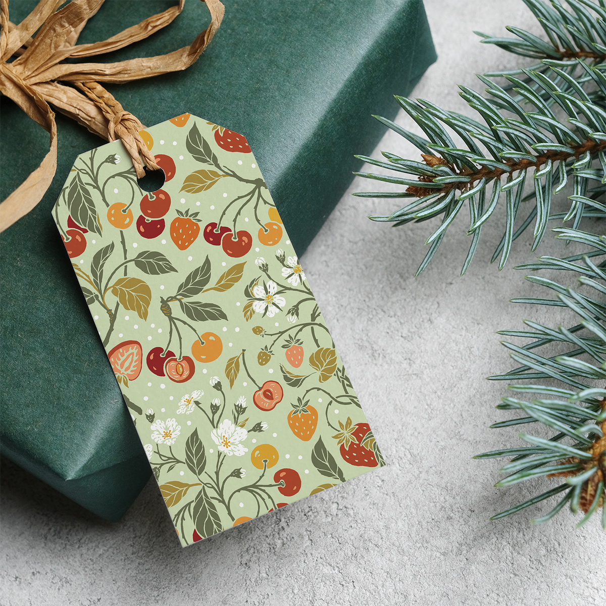 Gift Tag Set of 8: Cherry