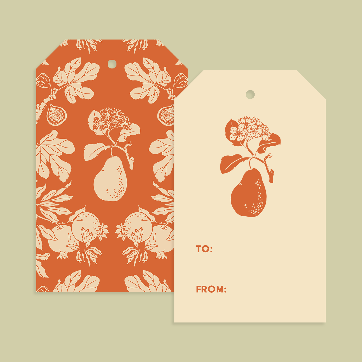 Gift Tag Set of 8: Pear