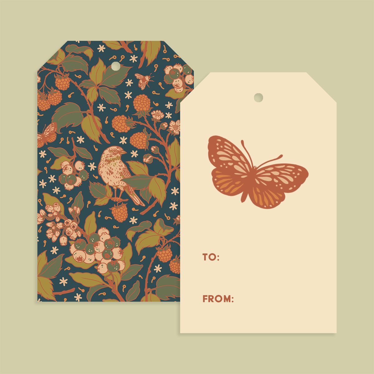 Gift Tag Set of 8: Berries