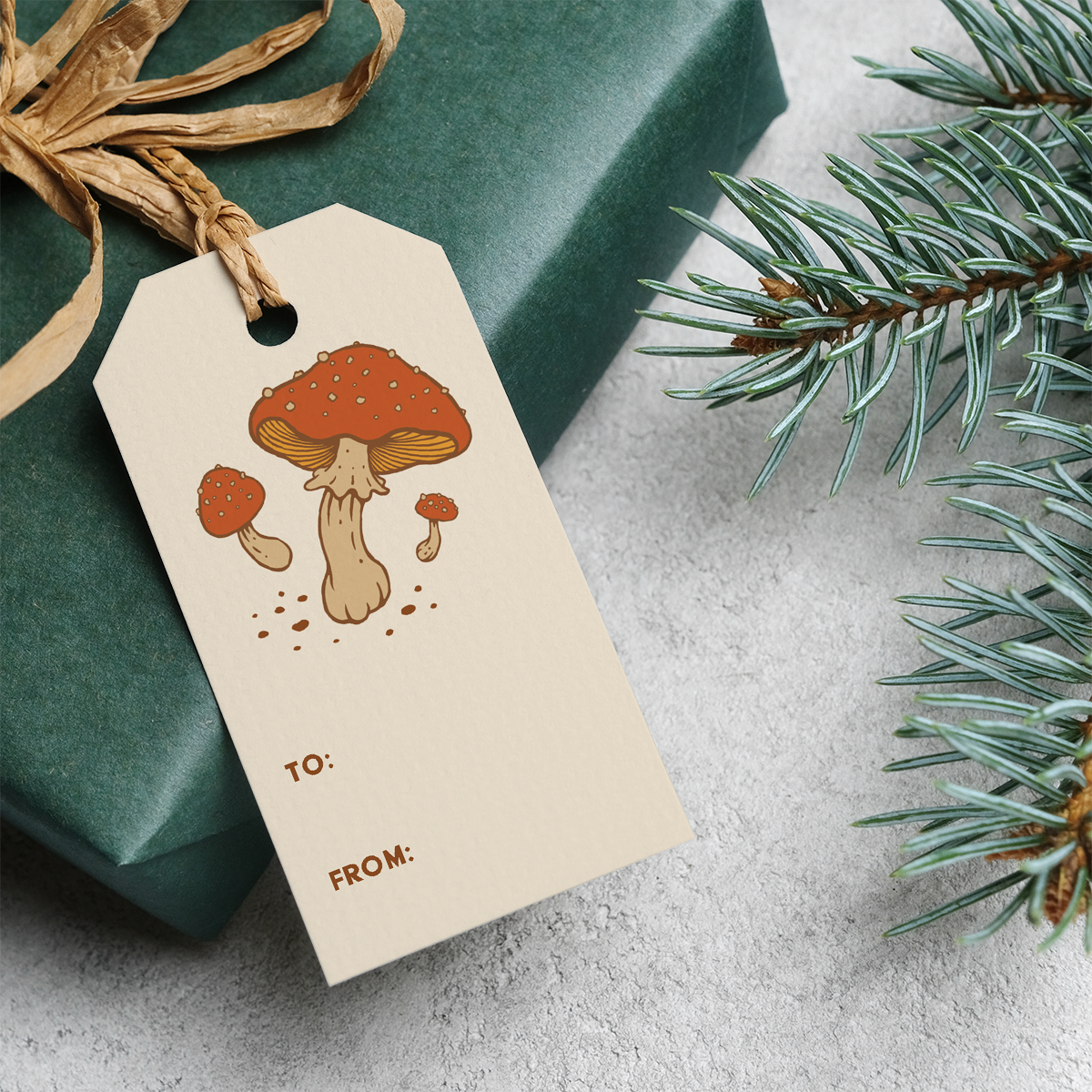 Gift Tag Set of 8: Mushrooms