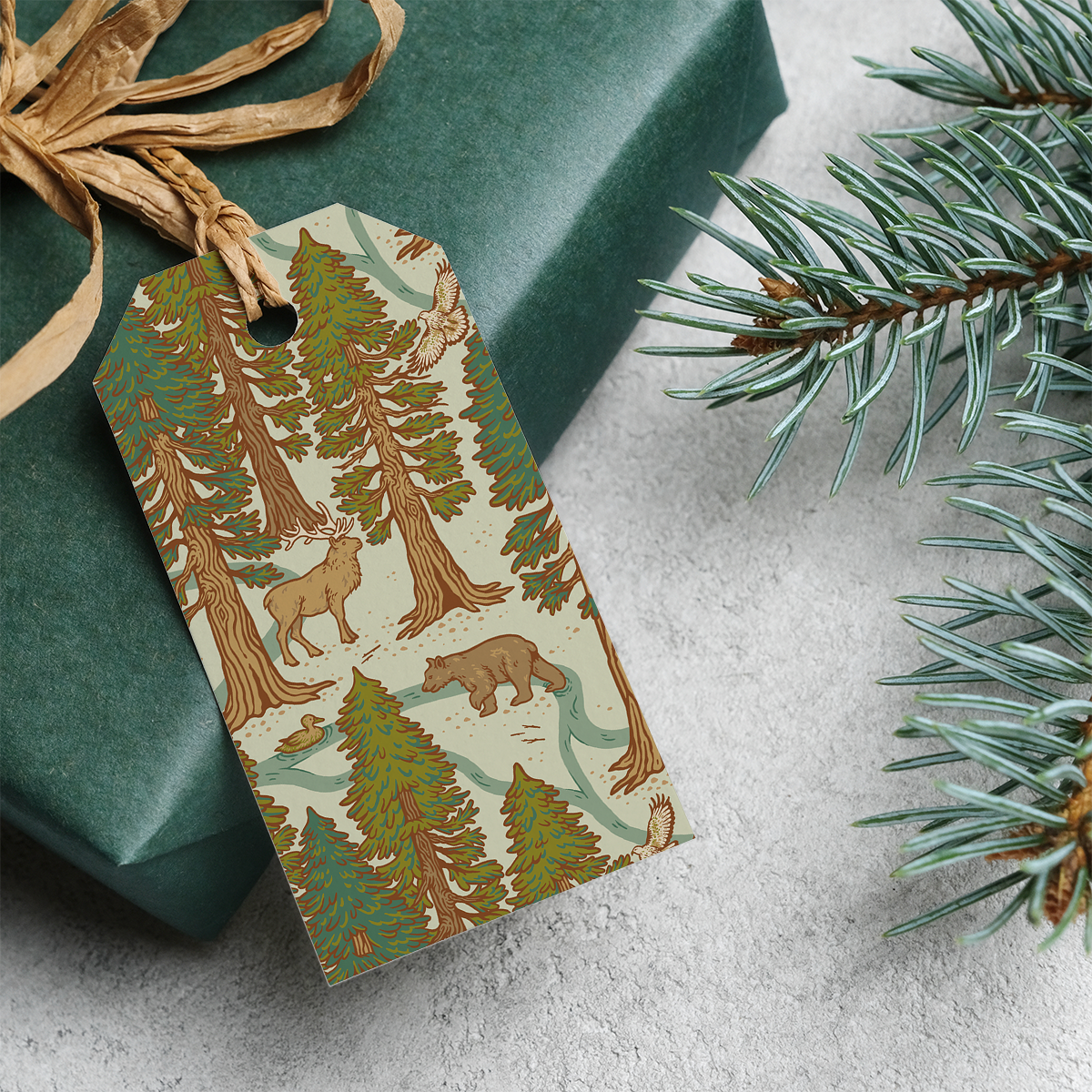 Gift Tag Set of 8: Redwoods