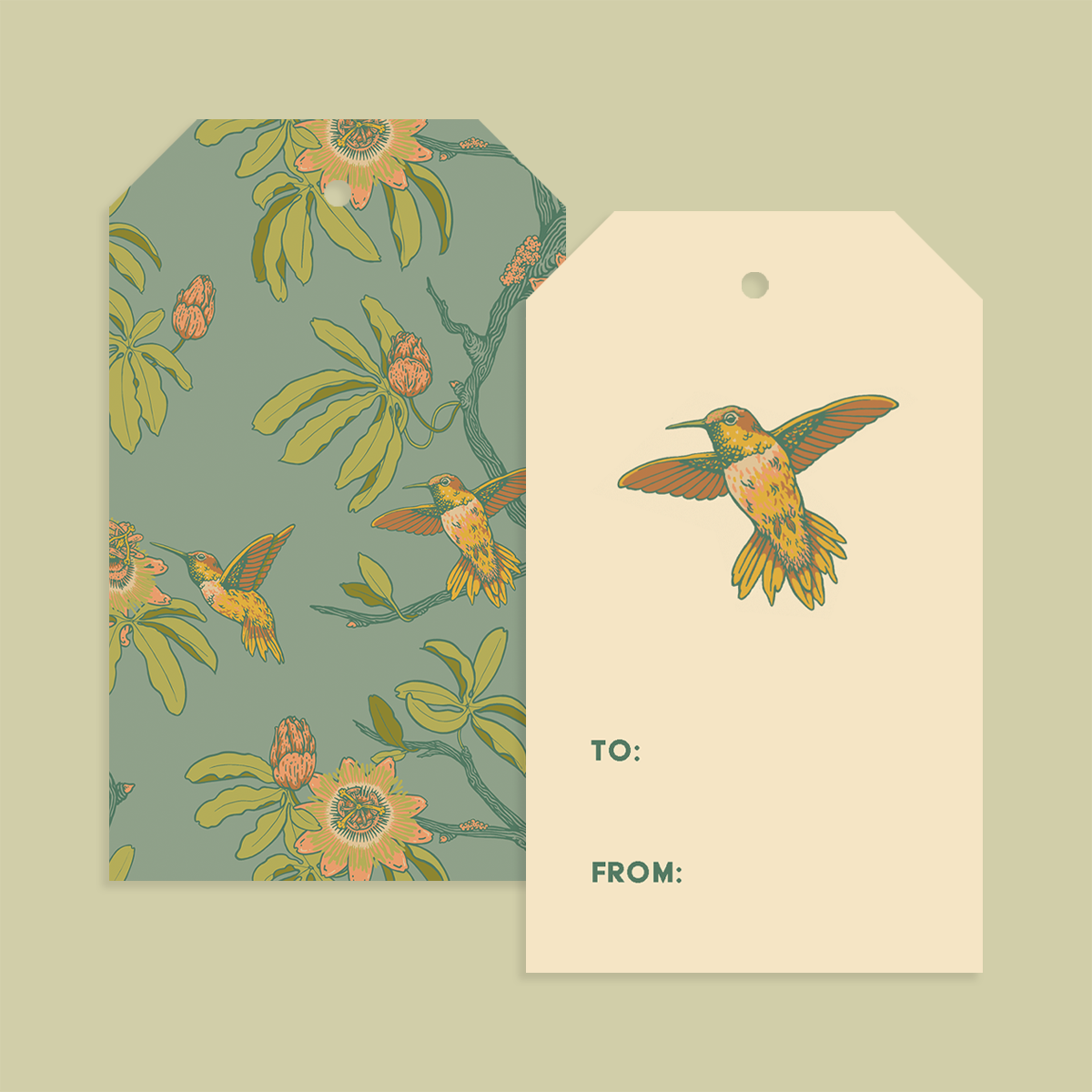 Gift Tag Set of 8: Hummingbird