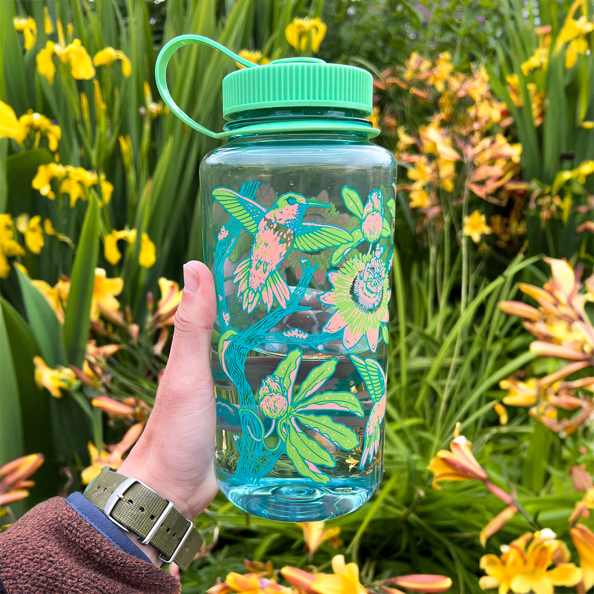 Nalgene 32oz: Hummingbirds