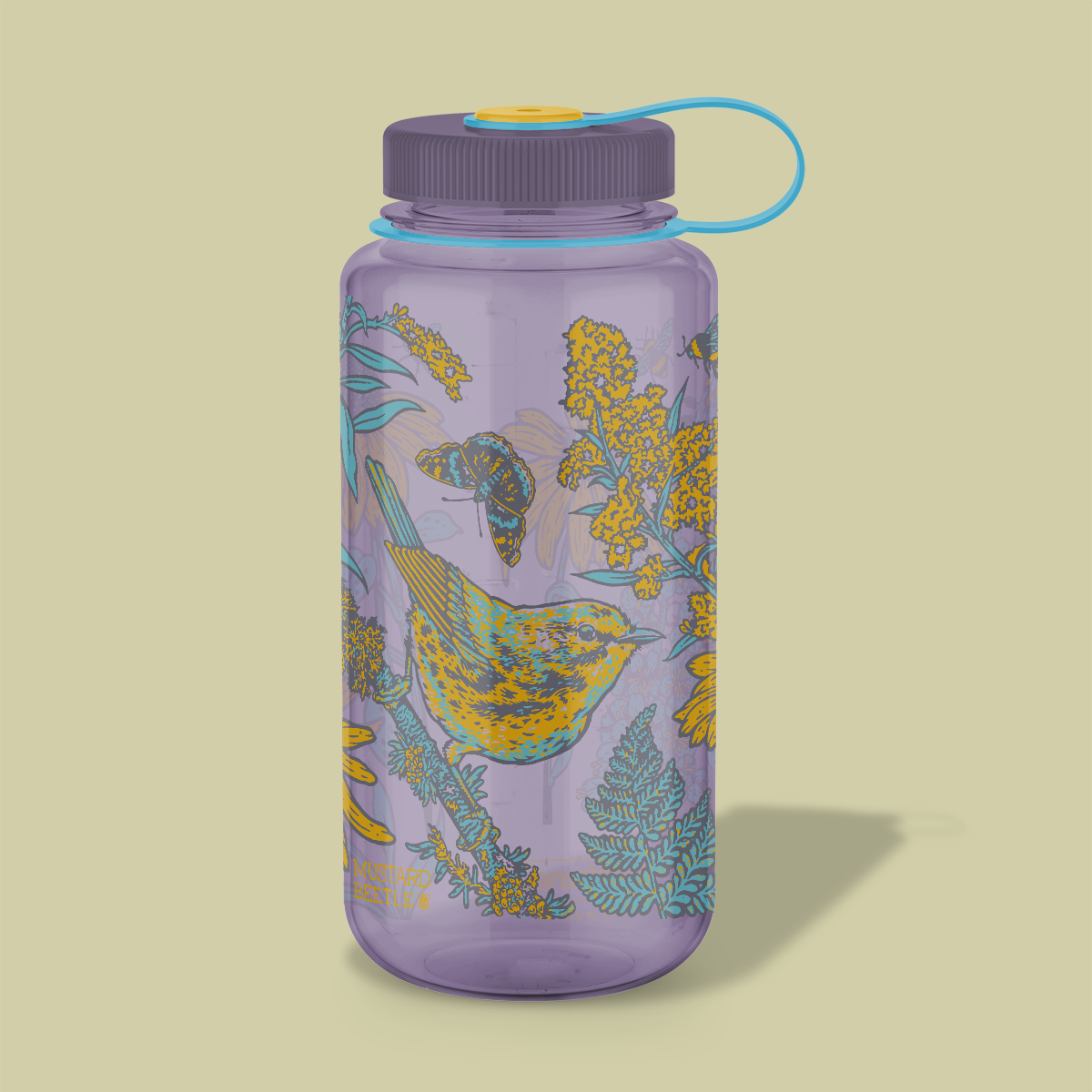 32oz Wide Mouth Nalgene Water Bottle: Prairie, Prairie Warbler, Bird,  Floral 