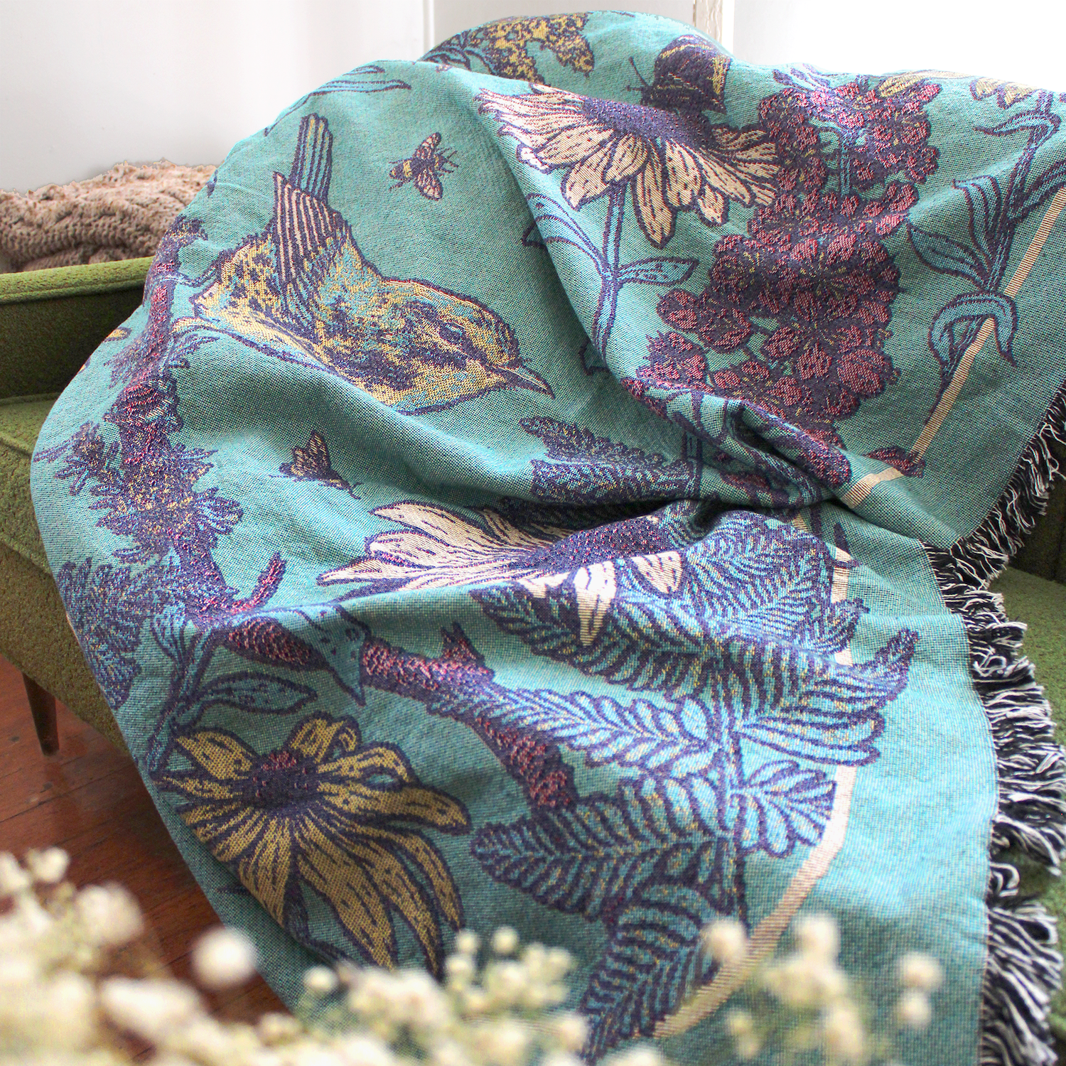 Woven Blanket Tapestry: Prairie