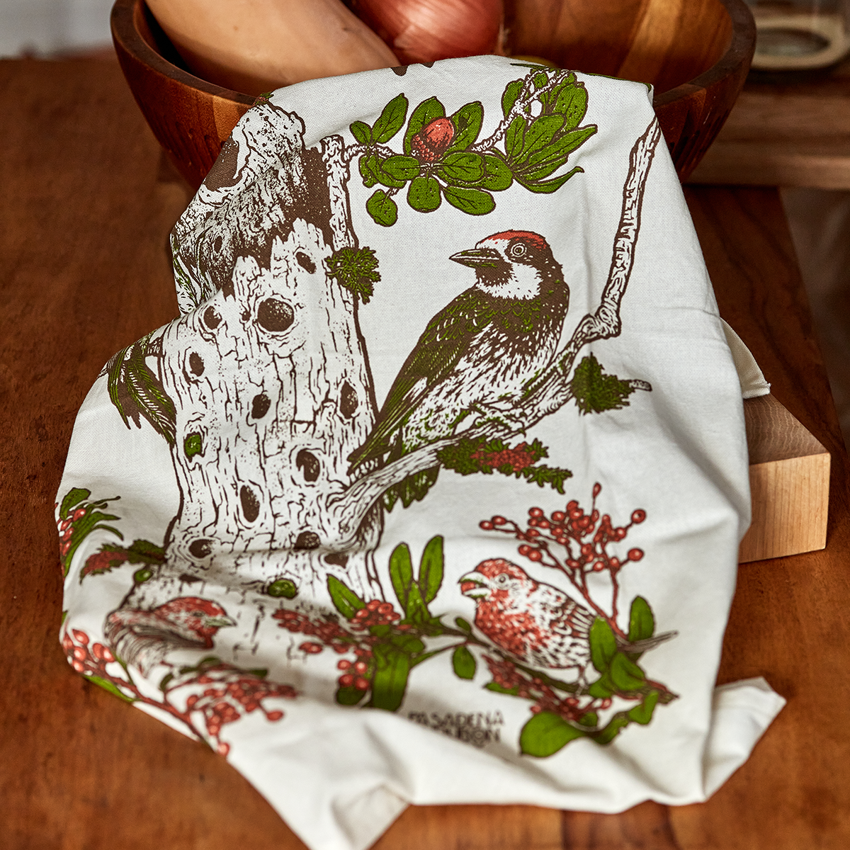 Pasadena Audubon Tea Towel: Chaparral