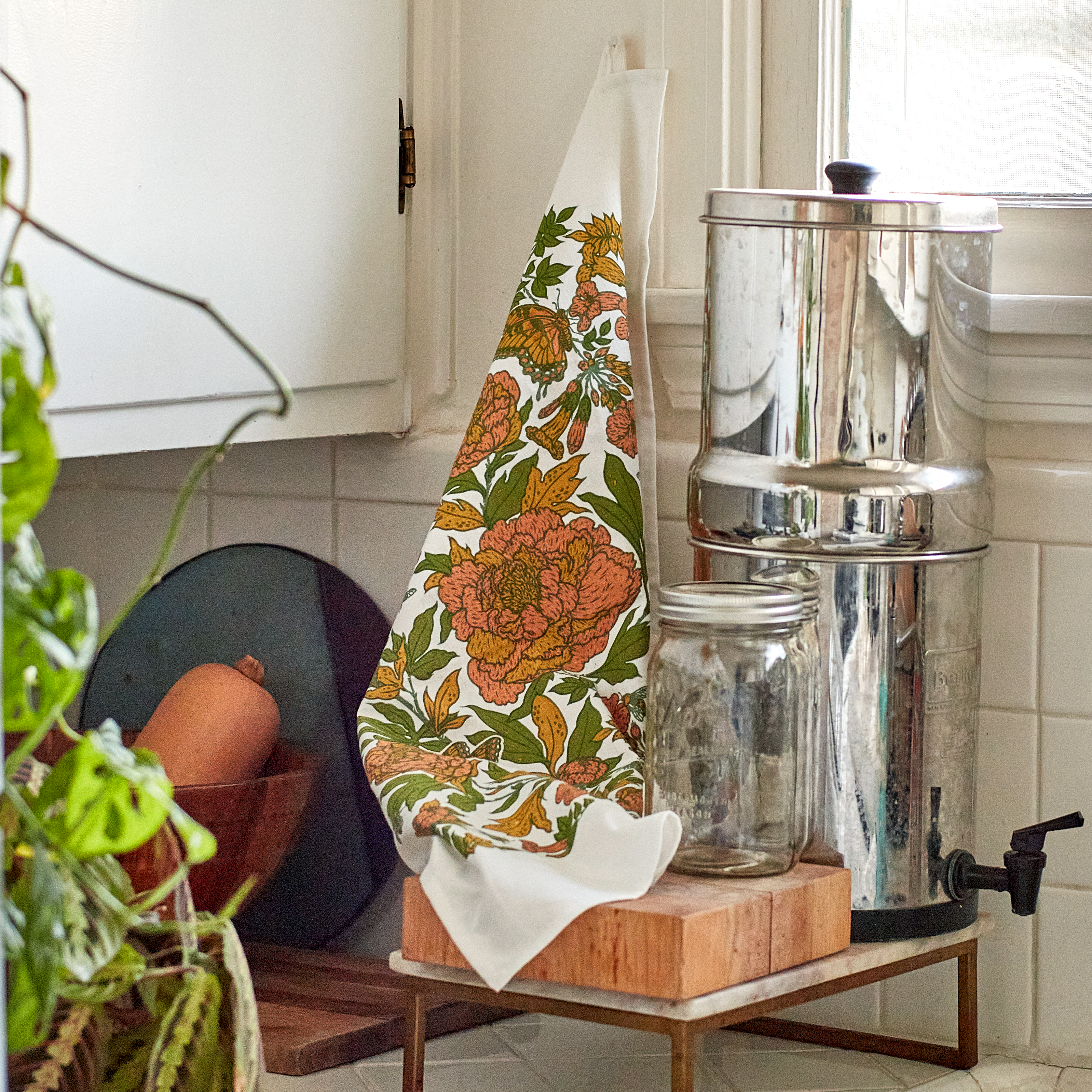 Tea Towel: Peonies