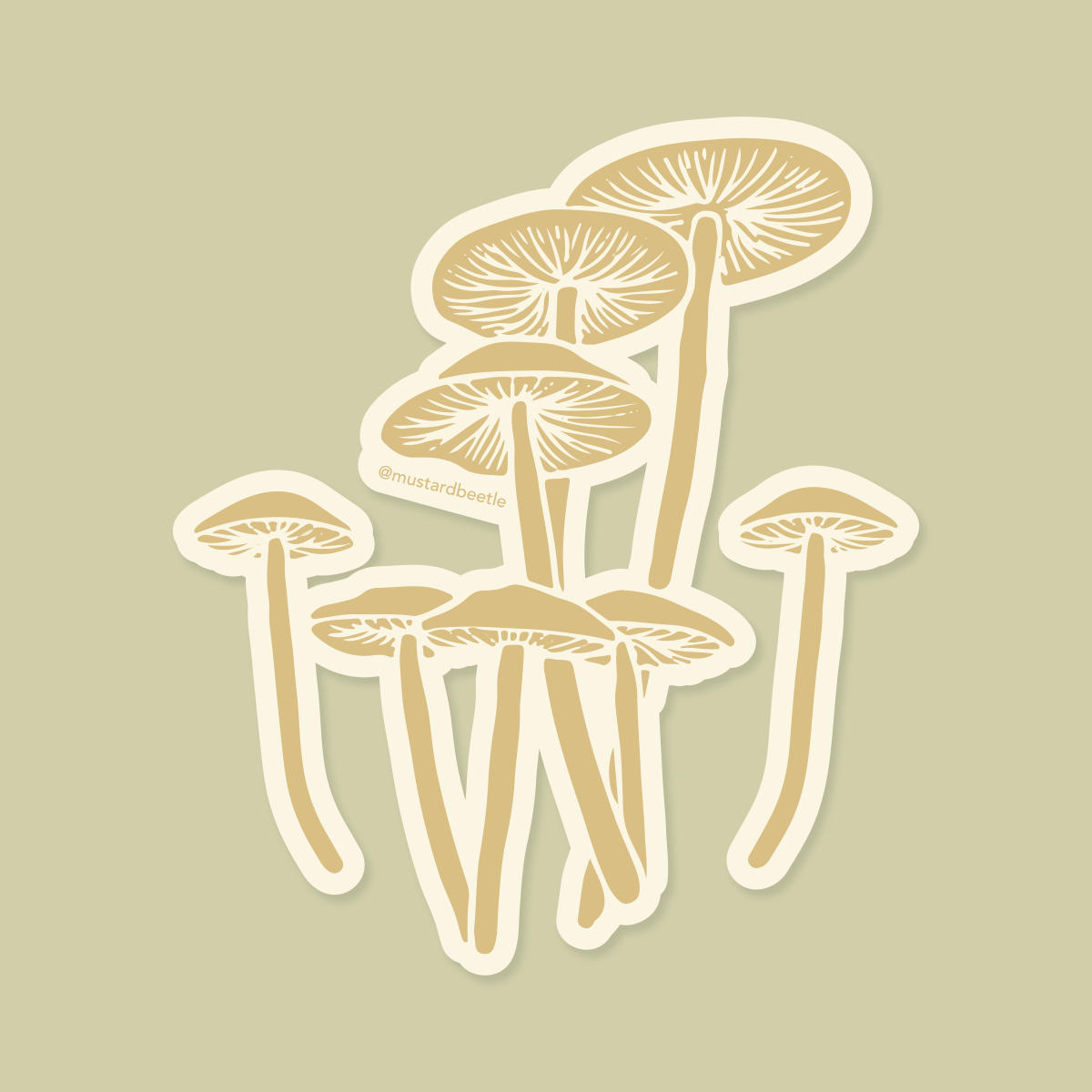 Sticker: Common Fieldcap Mushrooms