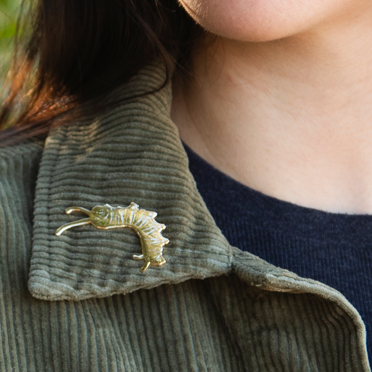 Enamel Pin: Monarch Caterpillar