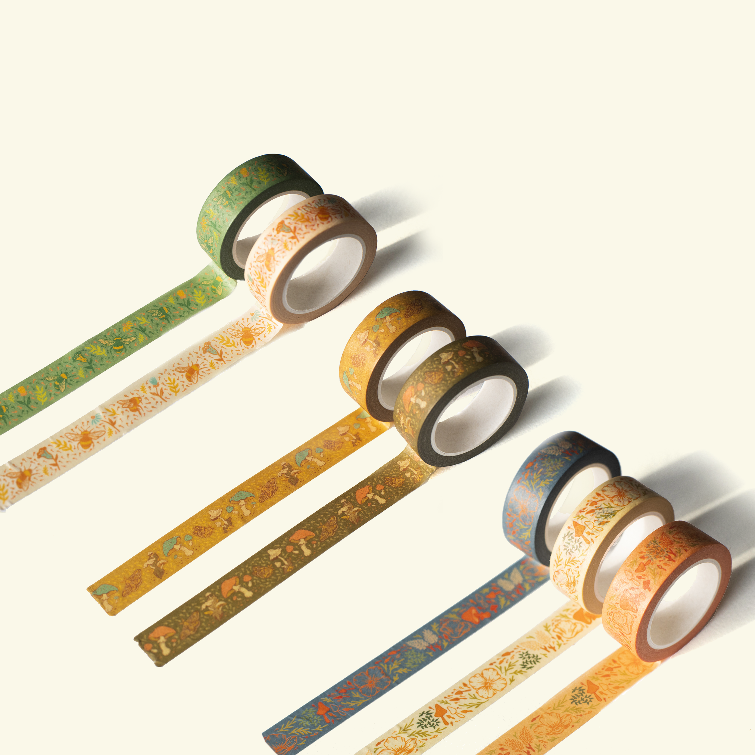 Washi Tape Roll 1/2": Moths & Mushrooms