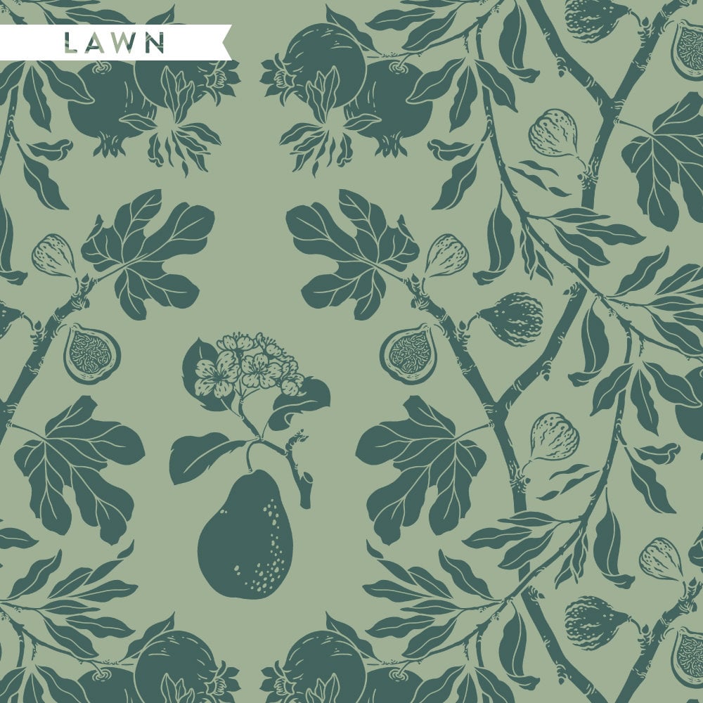 Organic (Lawn) Fabric Yardage Figs: Sage