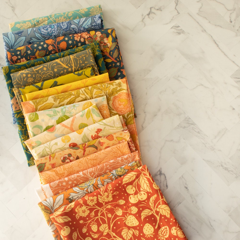 Organic Fabric Yardage Berries: Rose