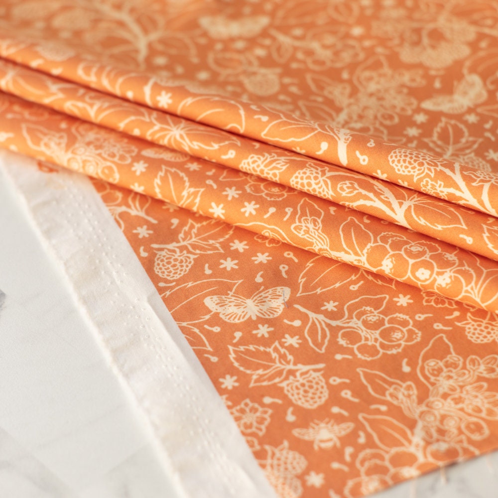 Organic Fabric Yardage Berries: Rose