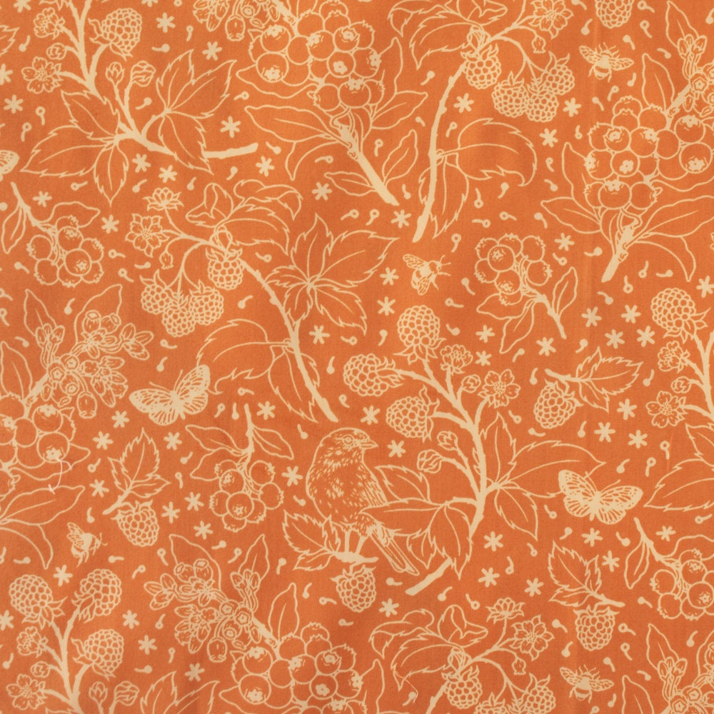 Organic Fabric Yardage Berries: Rose