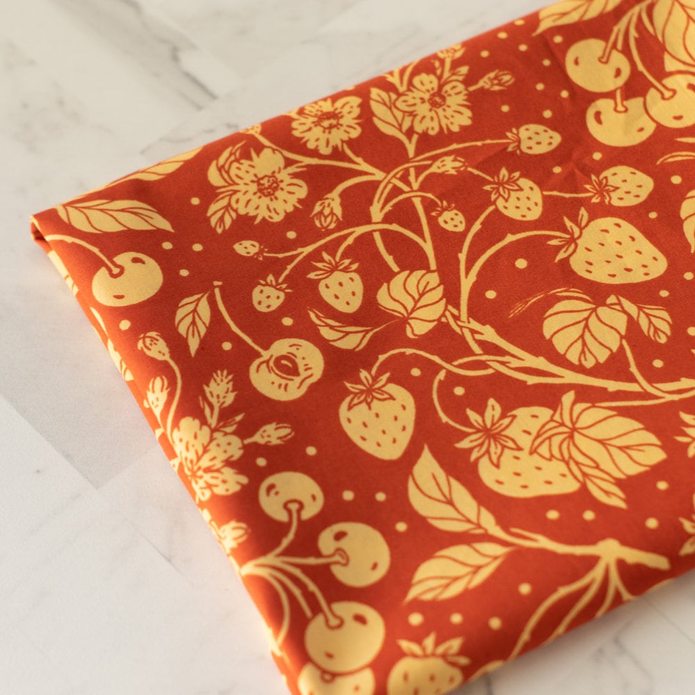 Organic Fabric Yardage Cherry: Jam