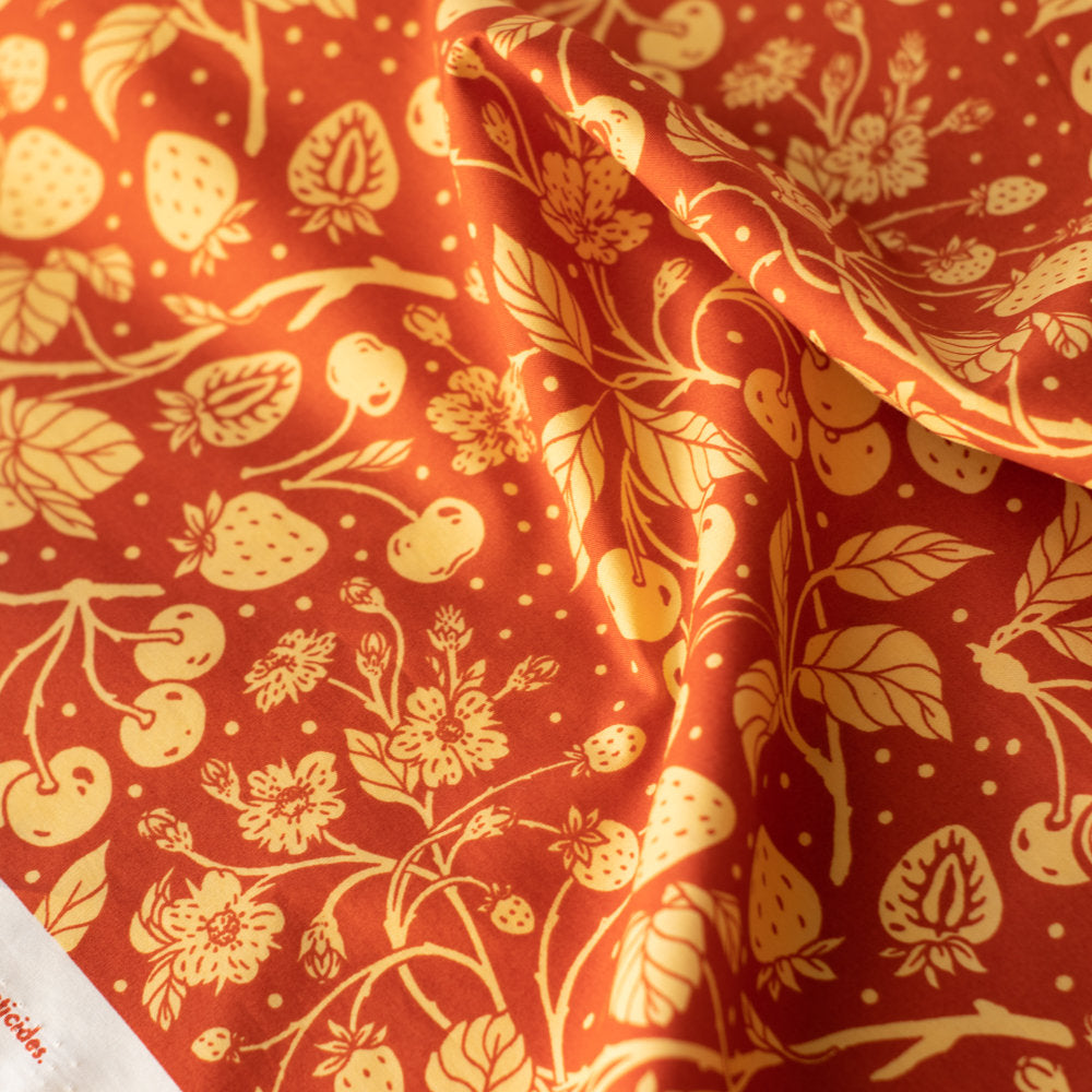 Organic Fabric Yardage Cherry: Jam