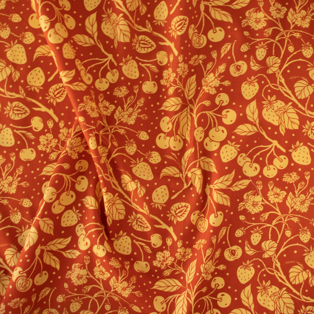 Organic Fabric Yardage Cherry: Jam