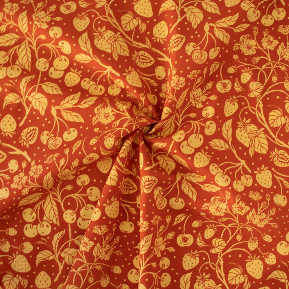 Organic Fabric Yardage Cherry: Jam