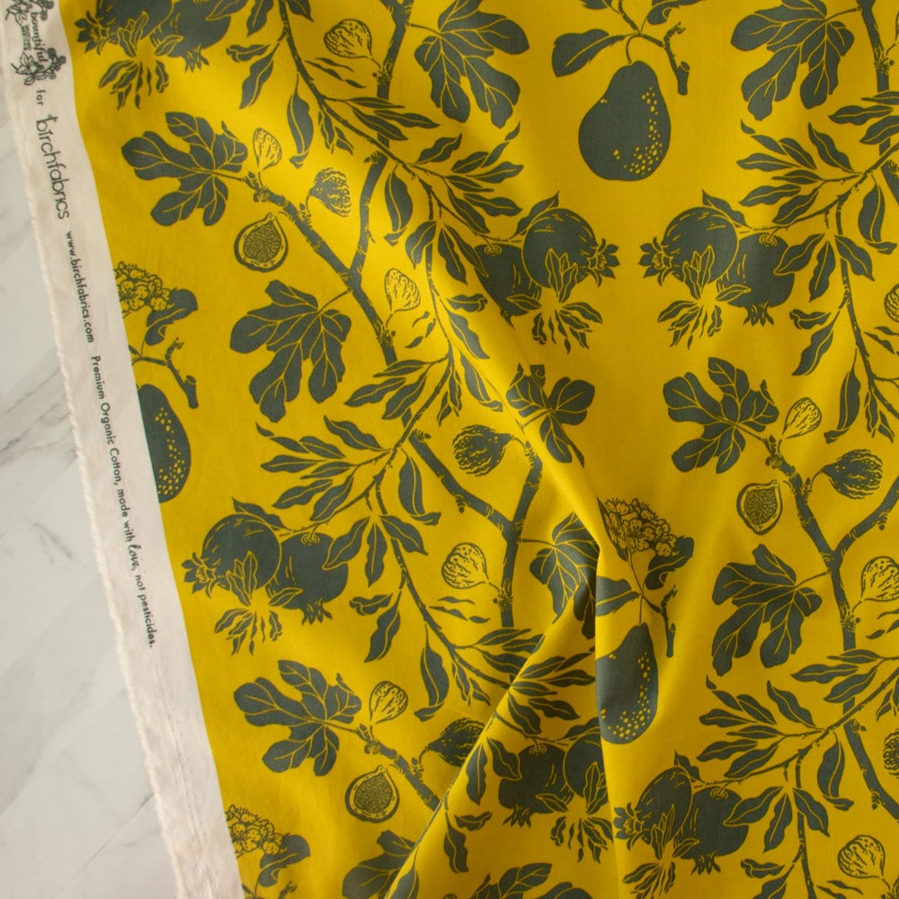 Organic Fabric Yardage Figs: Green
