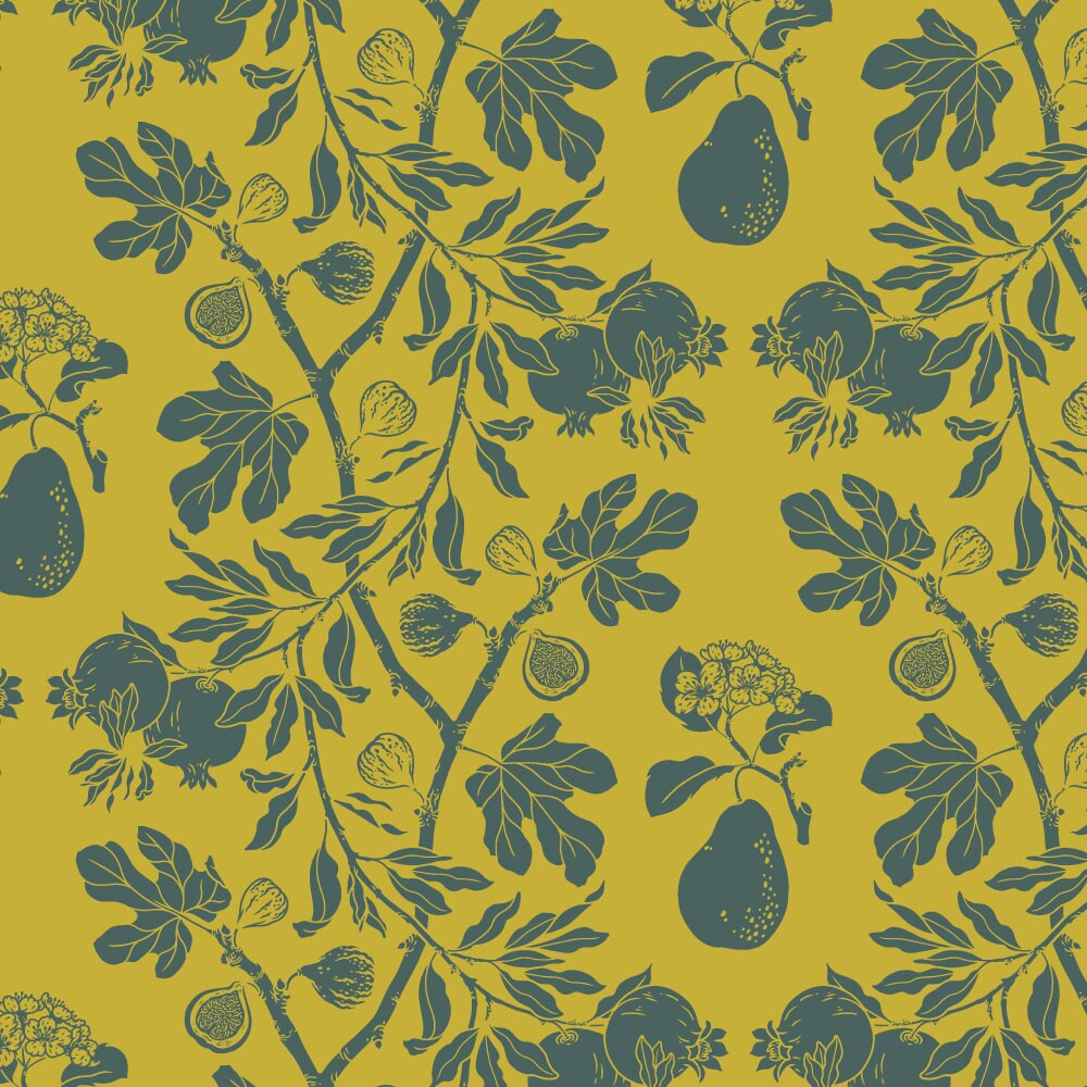 Organic Fabric Yardage Figs: Green