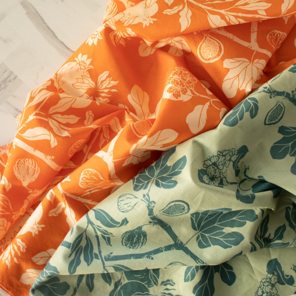Organic (Lawn) Fabric Yardage Figs: Sage