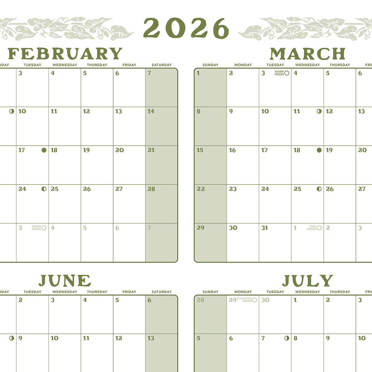 24x33" 2026 Year Wall Calendar
