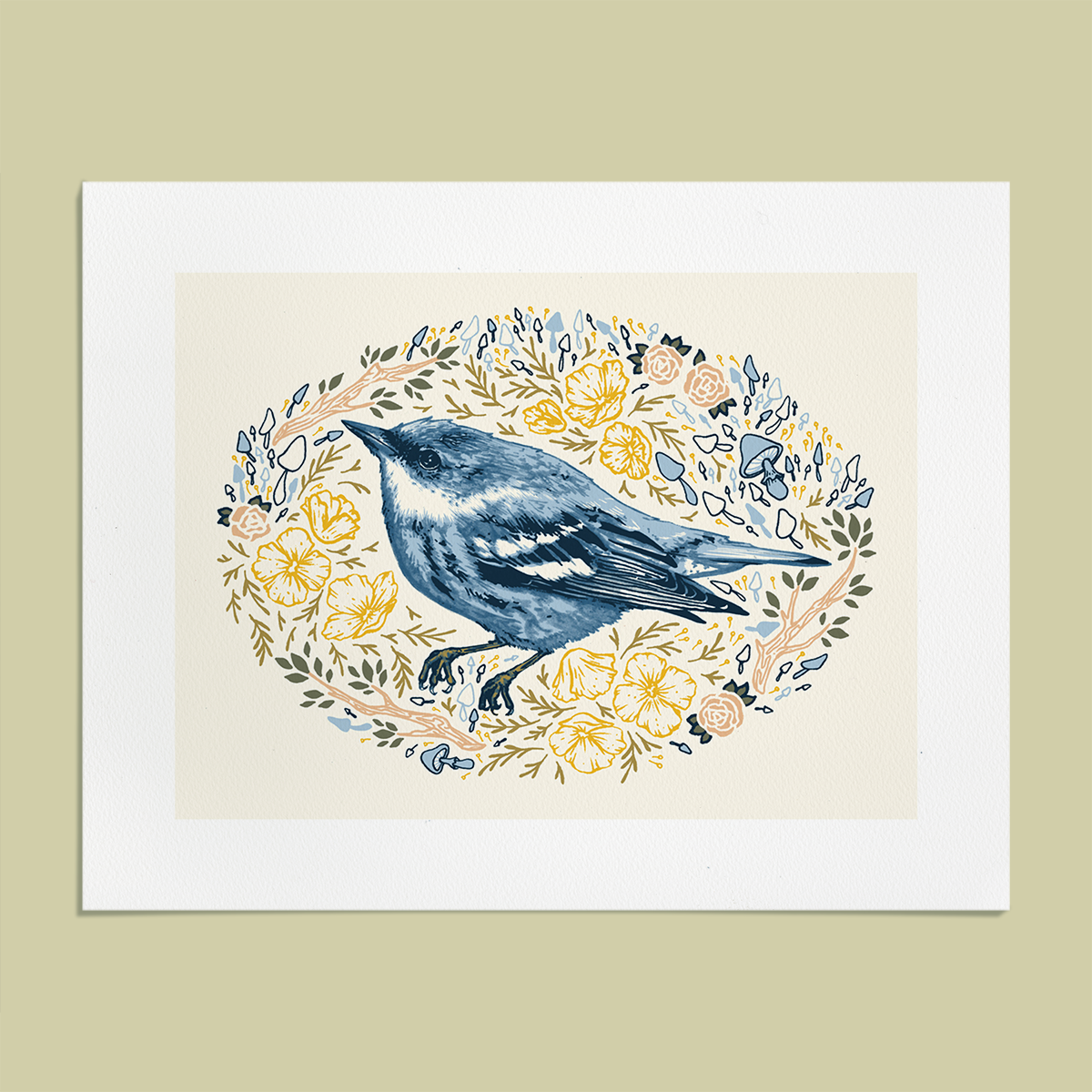 Giclee Print: Female Cerulean Warbler
