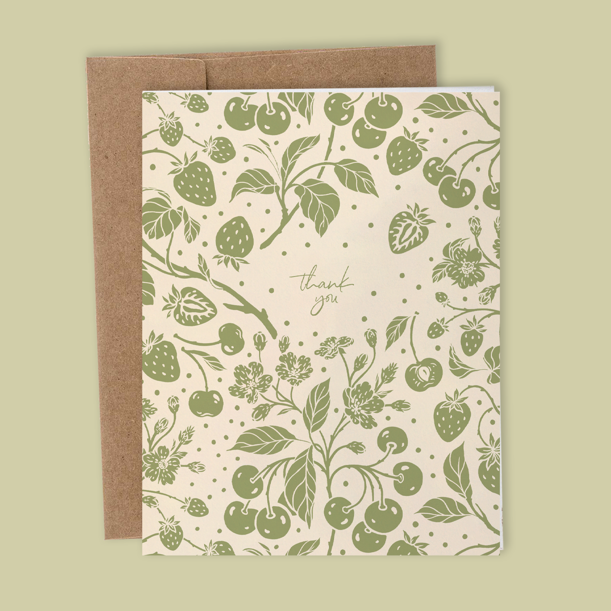 Greeting Card: Floral Fruit "Thank You"