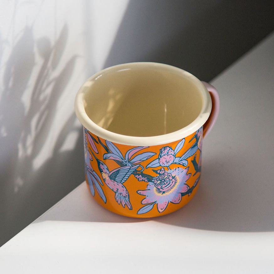 Enamelware Mug: Hummingbird