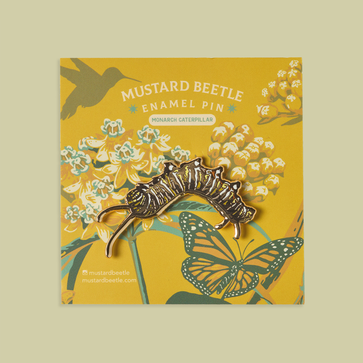 Enamel Pin: Monarch Caterpillar