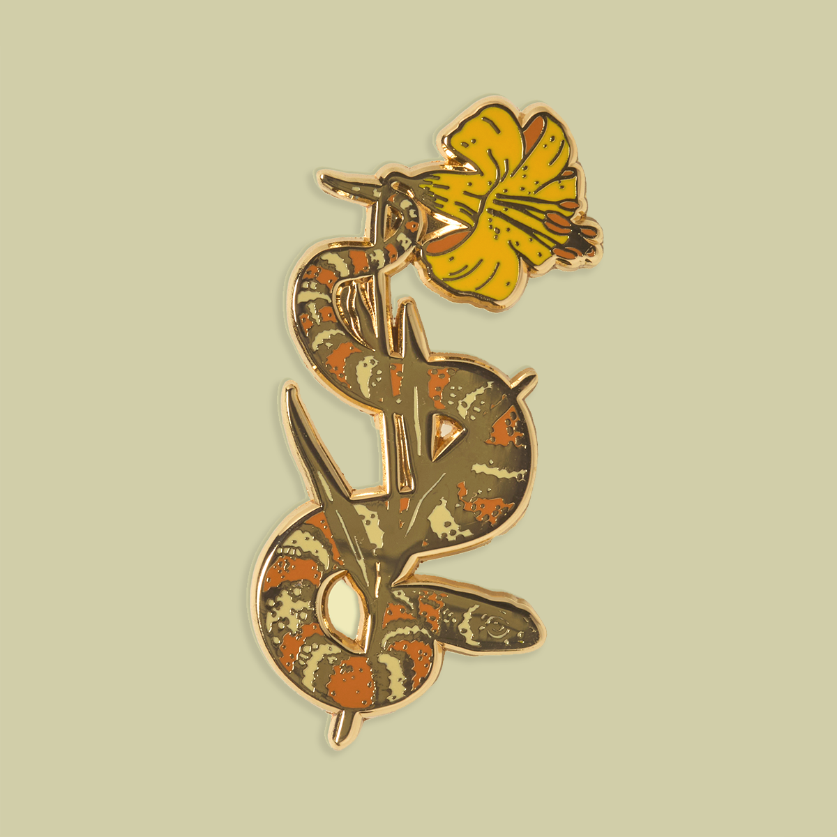 Enamel Pin: CA Kingsnake & Lemon Lily