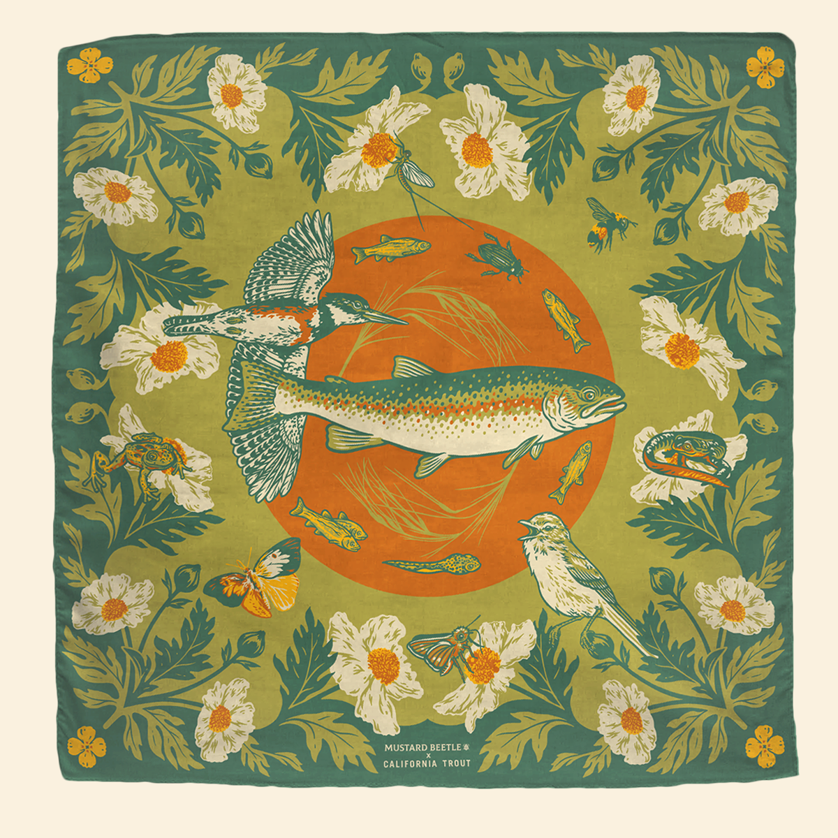Organic Fair Trade Bandana: Malibu Creek for CalTrout