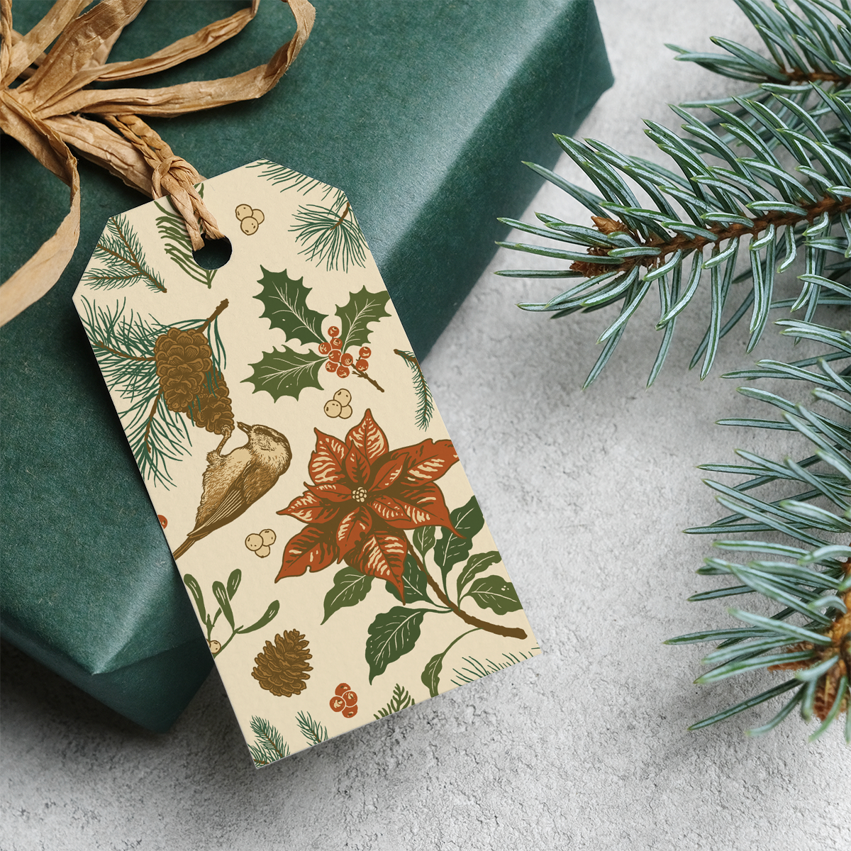 Gift Tag Set of 8: Holiday (Cream)