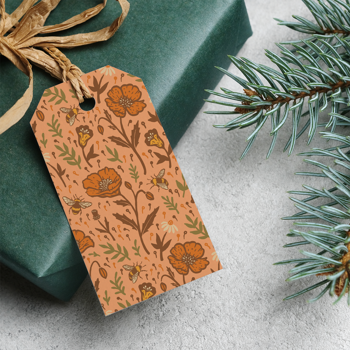 Gift Tag Set of 8: Poppies