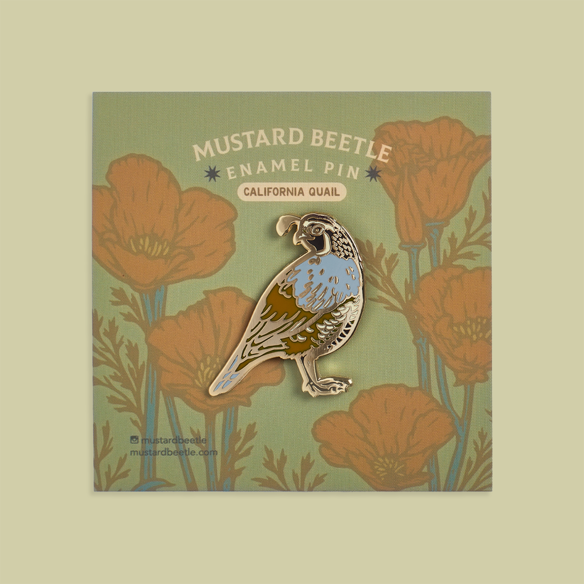 Enamel Pin: California Quail