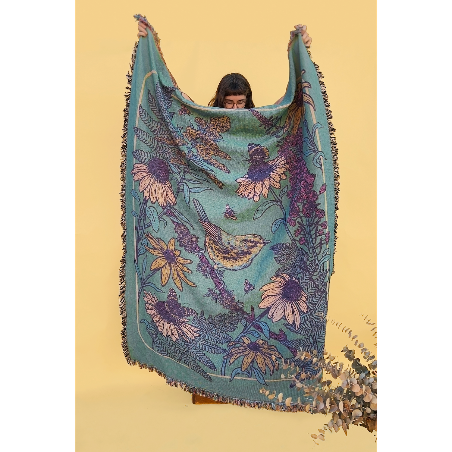 Woven Blanket Tapestry: Prairie