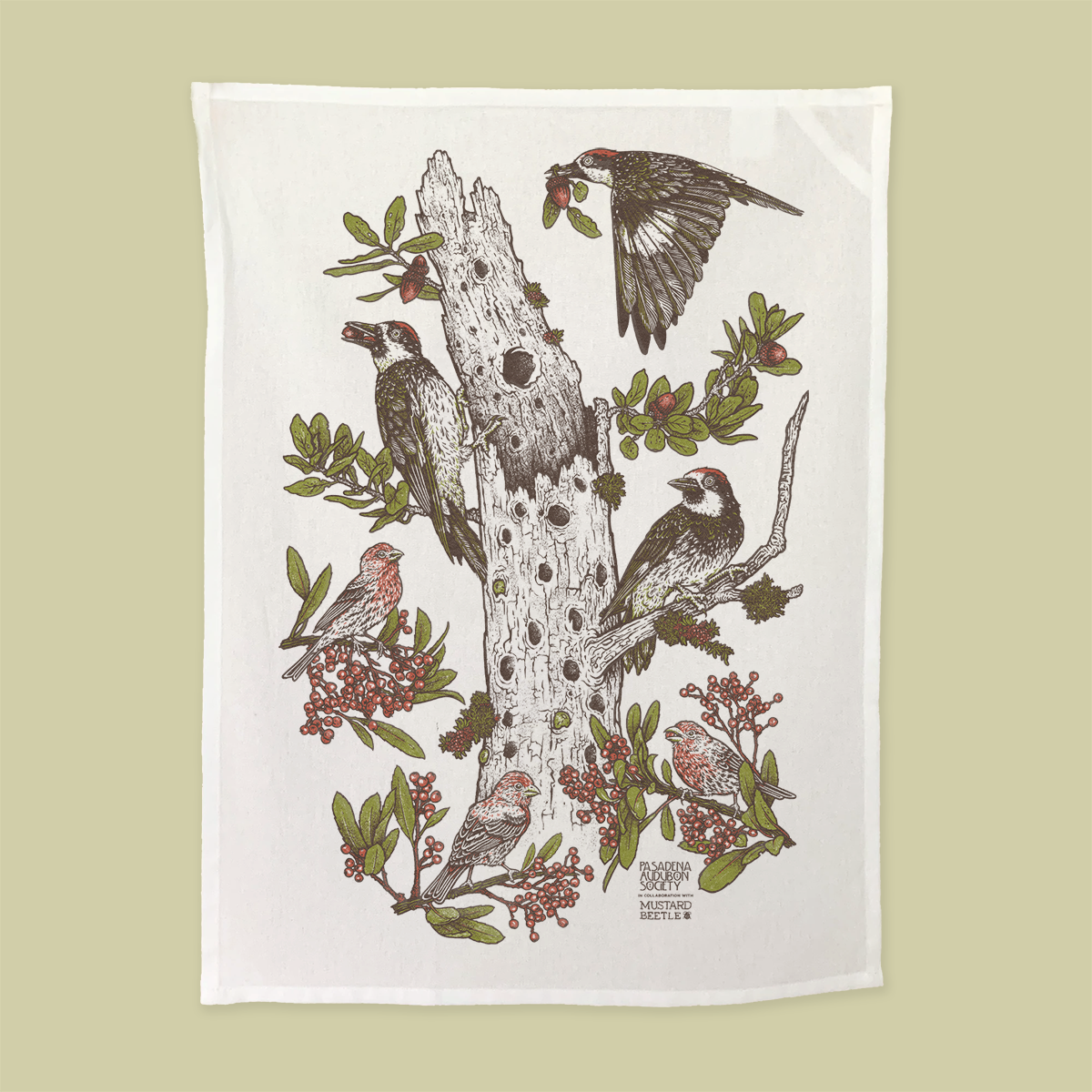 Pasadena Audubon Tea Towel: Chaparral